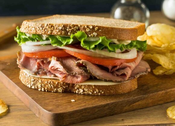 beef and salad sandwich