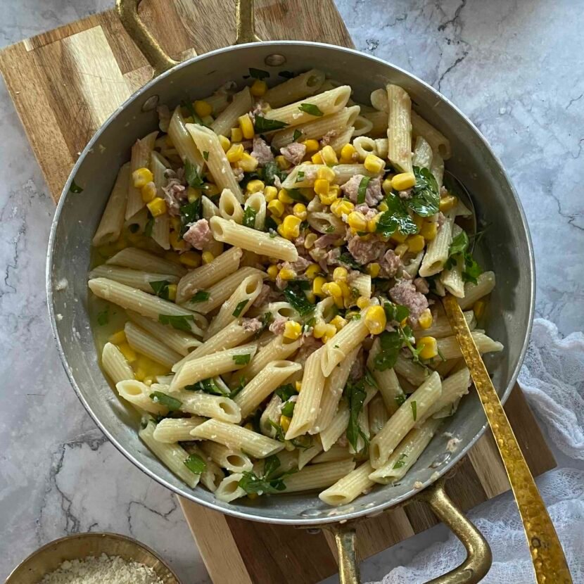 Tuna & Sweetcorn Pasta (94p/portion) Tuna sweetcorn pasta
